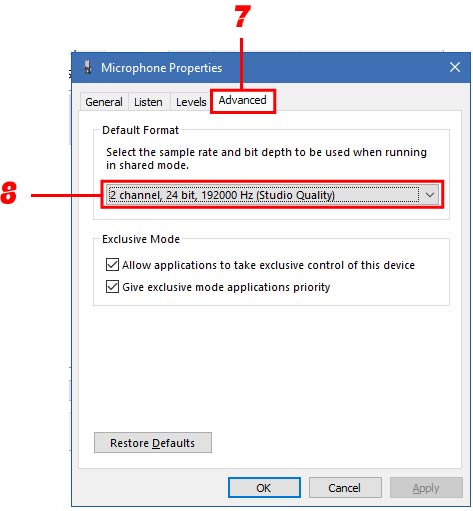 Step 6, Advanced Tab, And Default Format