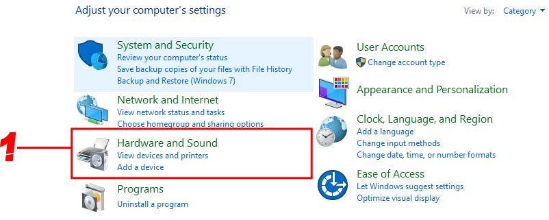 Step 1, Click On Hardware And Sounds