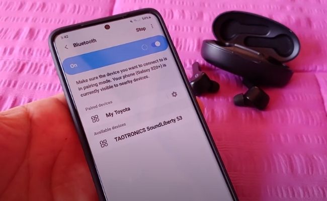 Taotronic Earbuds On The Available List Of Bluetooth - From Https://youtu.be/LMrkHG-h-PM