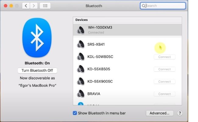 A Screenshot Of Bluetooth Preferences On Mac