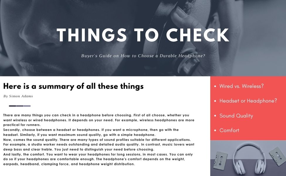 An Infographic For Things To Check Before Buying A Durable Headphone