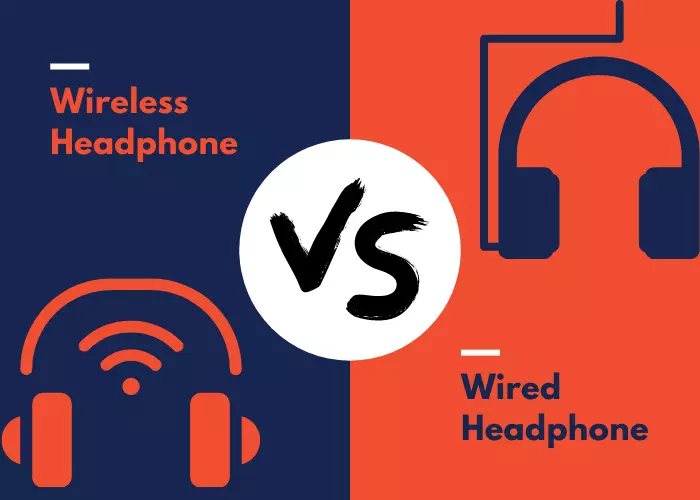 An Illustration Of Wired Vs Wireless Headphones